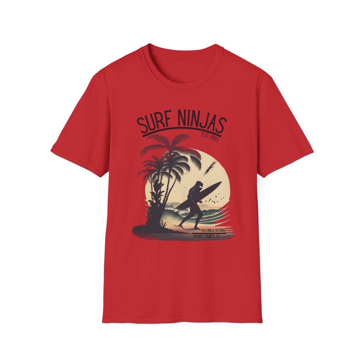 Surf Ninjas T-Shirt – Retro Palm Tree Surfer Tee