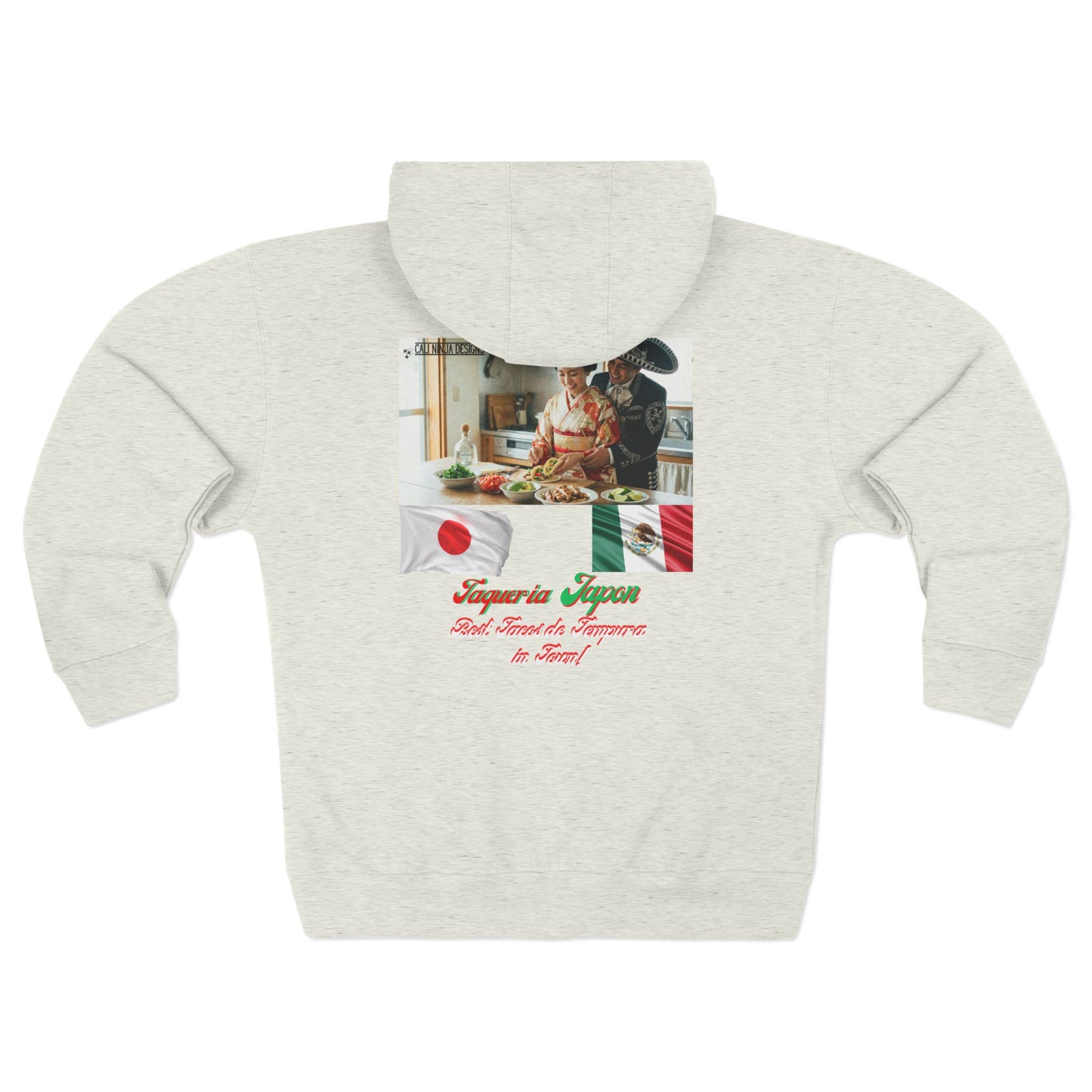 Zip Hoodie — Vintage Mexican Kitchen Graphic with Cactus & 'Sazon' Text
