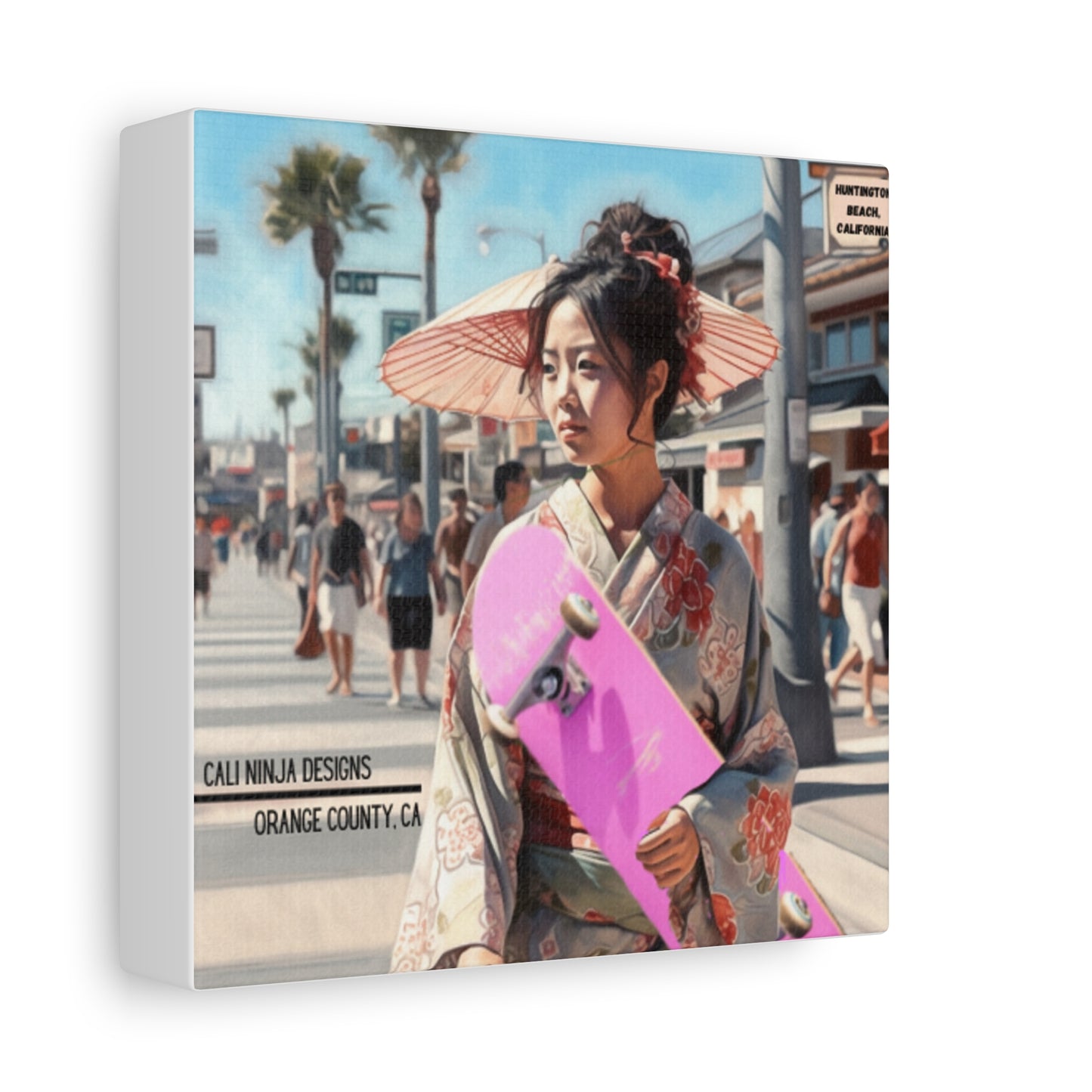 Skateboard Geisha Wall Art – Asian Street Style Surf Skate Print