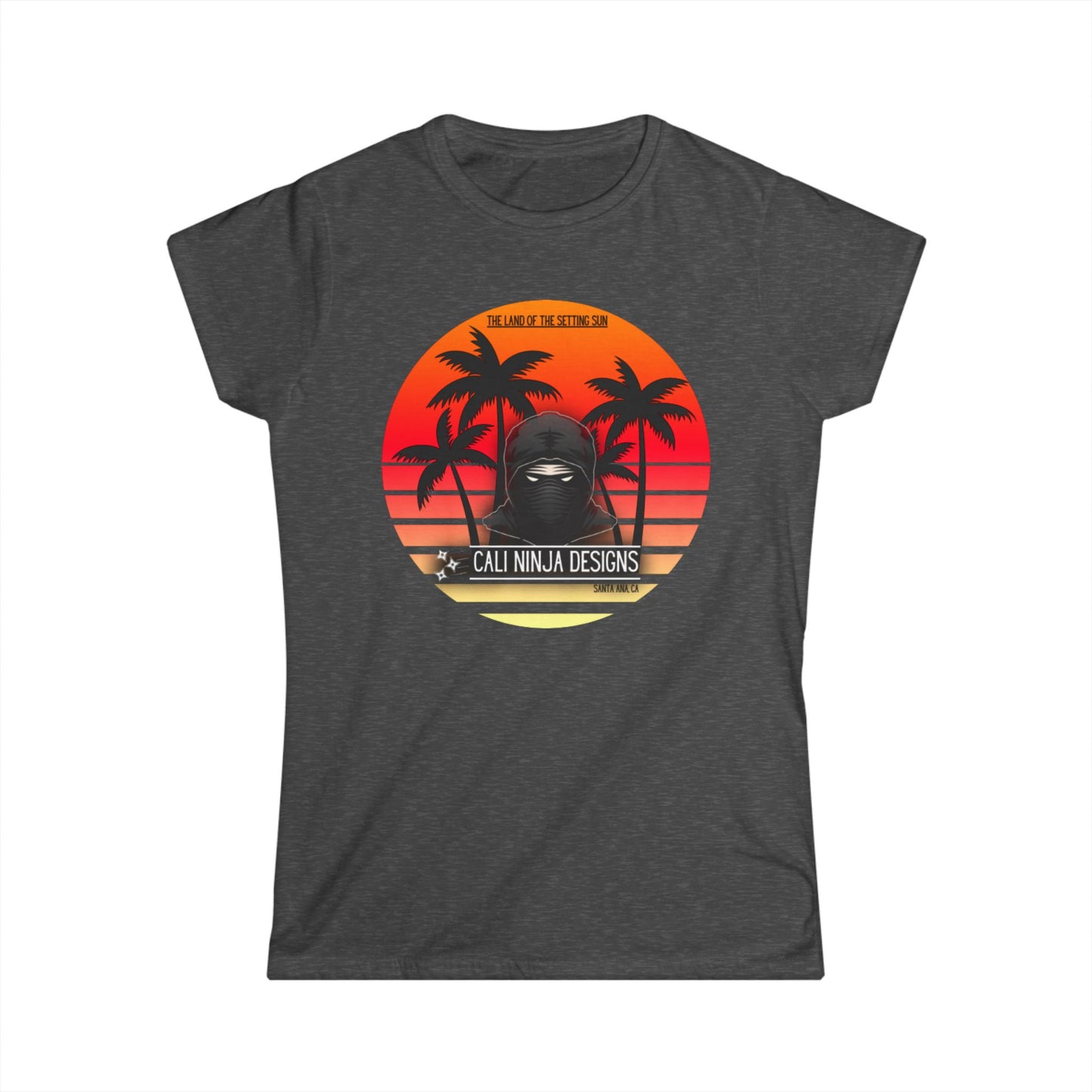 Ninja Sunset Tee — Retro Palm Beach Graphic Women’s T-Shirt