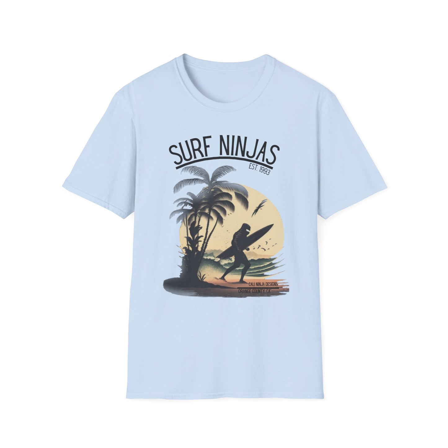 Surf Ninjas T-Shirt – Retro Palm Tree Surfer Tee