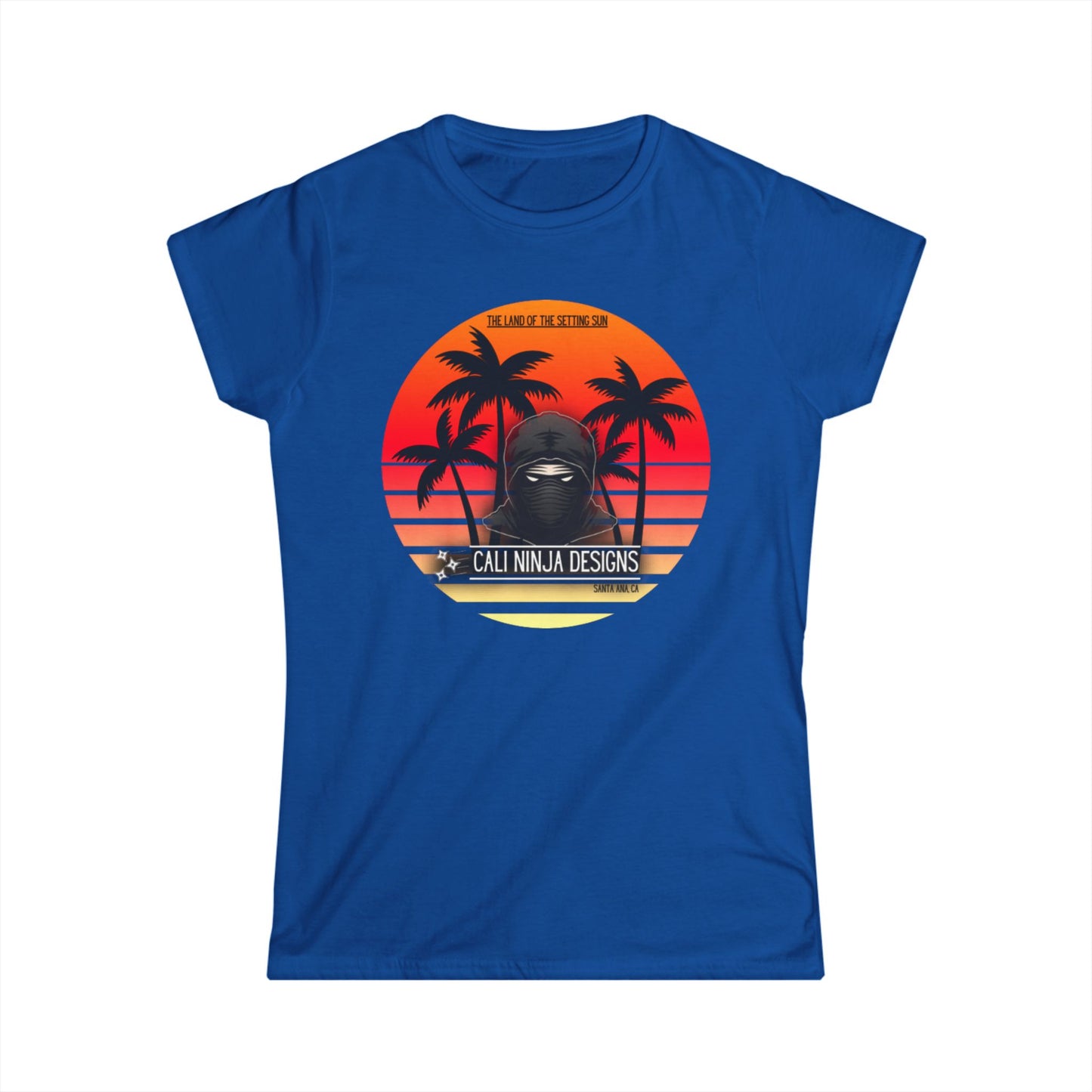 Ninja Sunset Tee — Retro Palm Beach Graphic Women’s T-Shirt