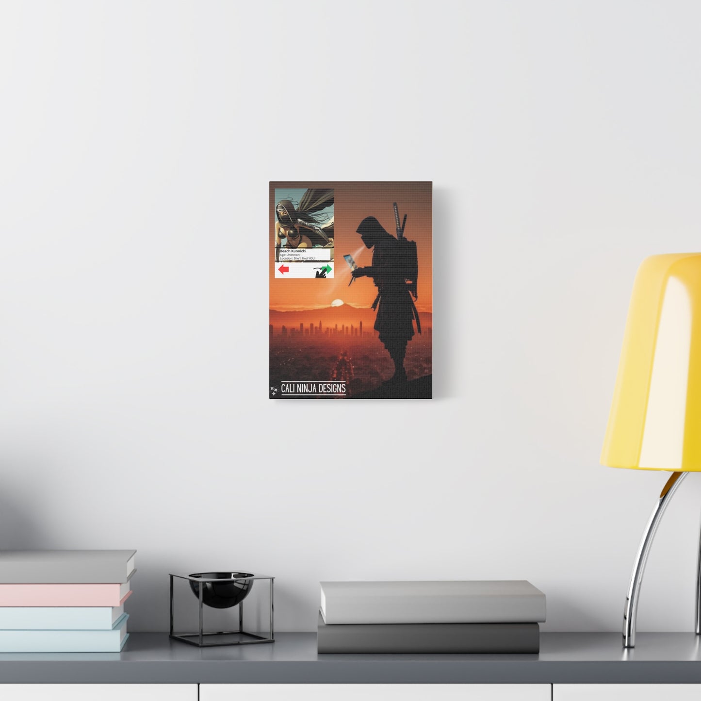 Swipe Right - Ninja Sunset Matte Canvas Wall Art