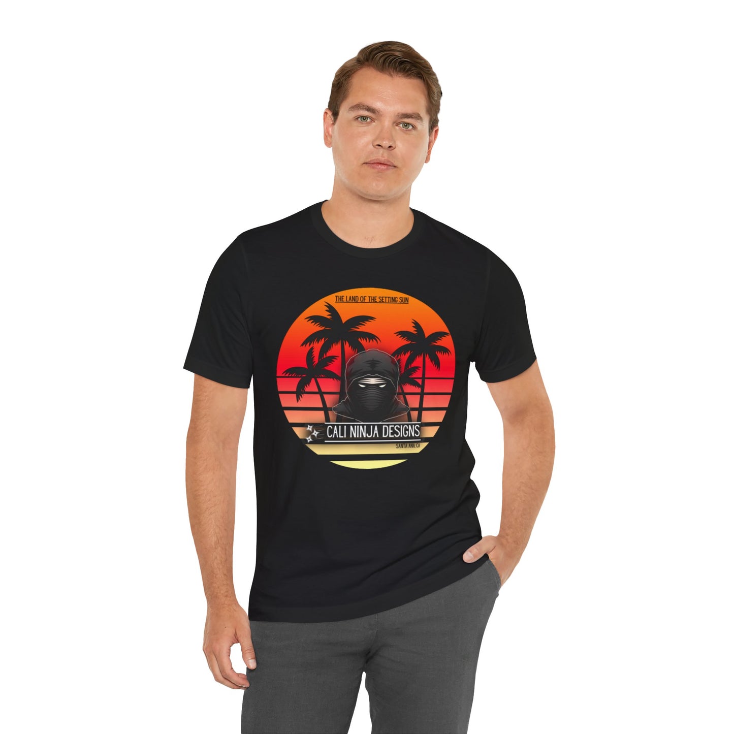 Ninja Sunset T-Shirt — Cali Ninja Designs Palm Beach Retro Tee