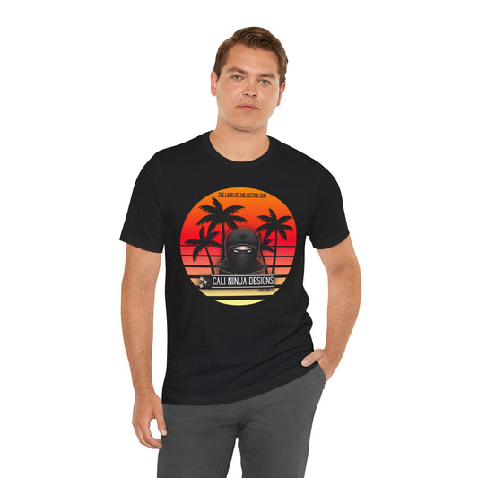 Ninja Sunset T-Shirt — Cali Ninja Designs Palm Beach Retro Tee