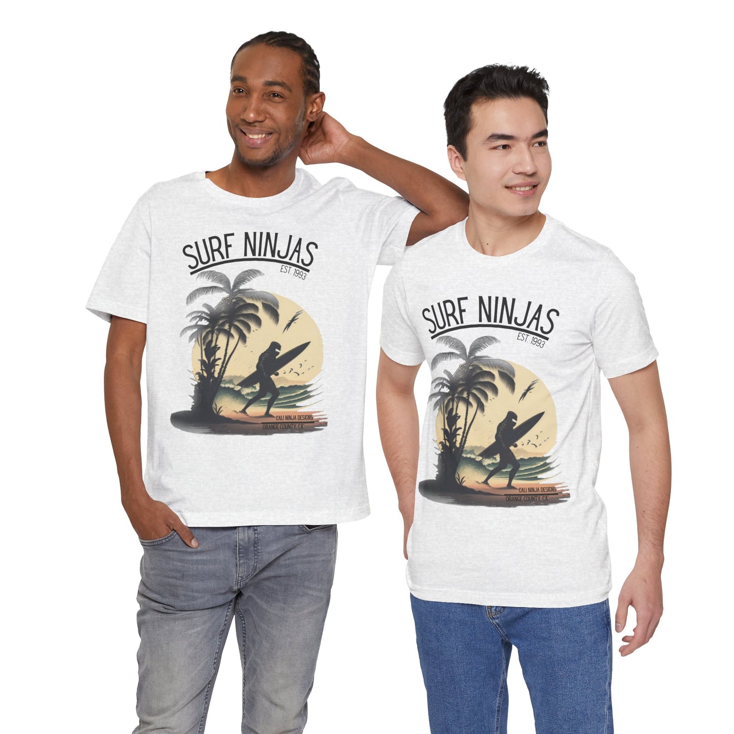 Surf Ninjas Graphic Tee — Vintage Palm Beach Surfing T‑Shirt