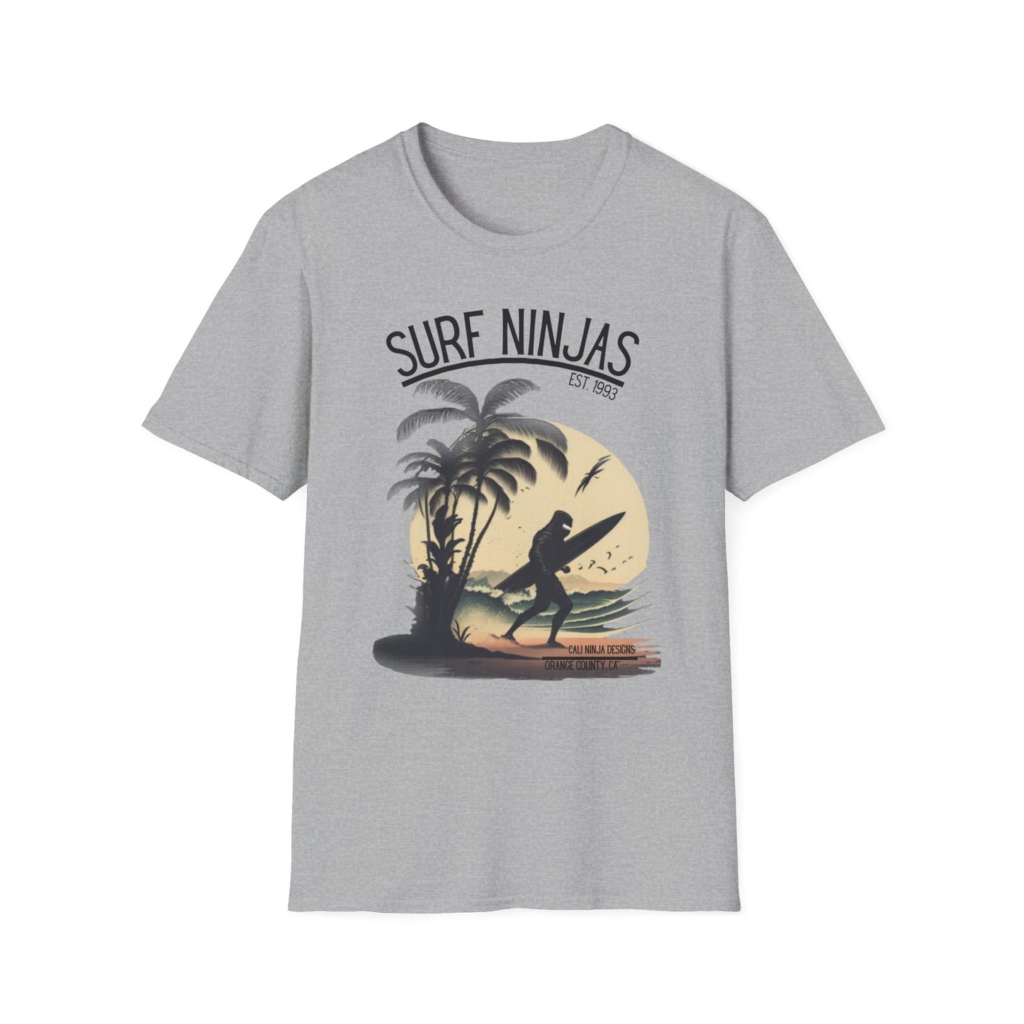 Surf Ninjas T-Shirt – Retro Palm Tree Surfer Tee