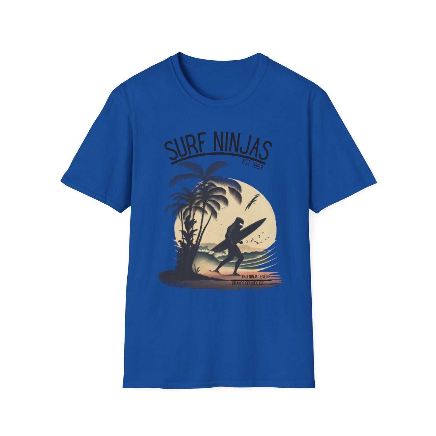Surf Ninjas T-Shirt – Retro Palm Tree Surfer Tee
