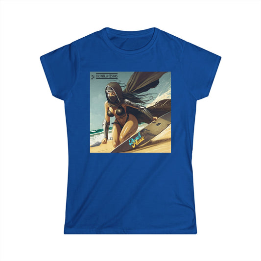 Surf Kunoichi Women's Tee — Retro Beach Pinup Artwork