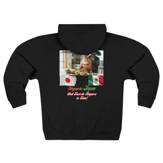 Zip Hoodie — Vintage Mexican Kitchen Graphic with Cactus & 'Sazon' Text